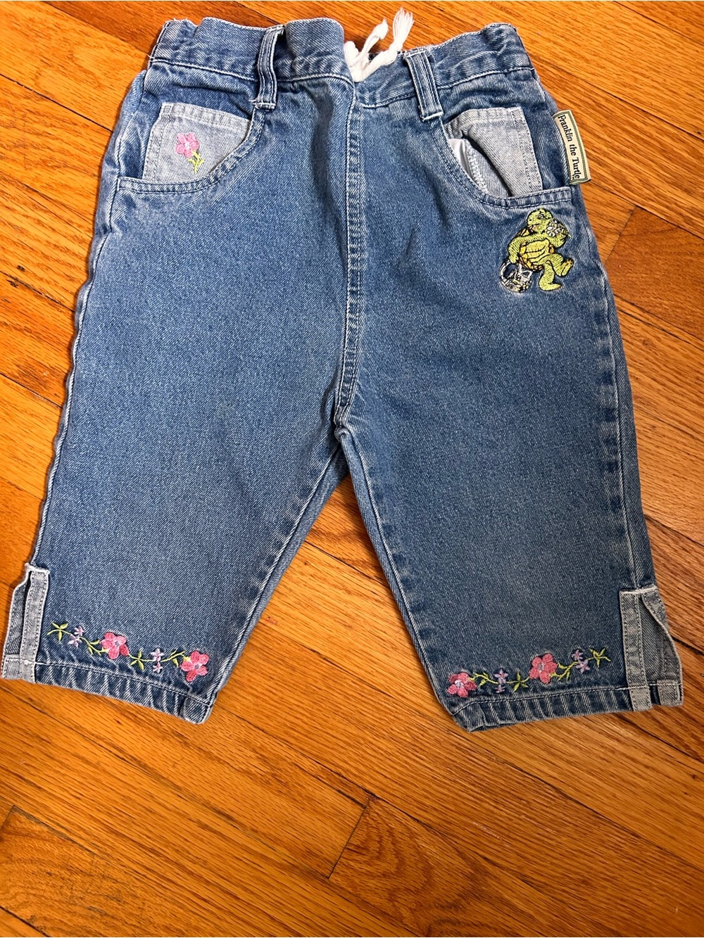 90s vintage girls Franklin the turtle denim Capris  size 5